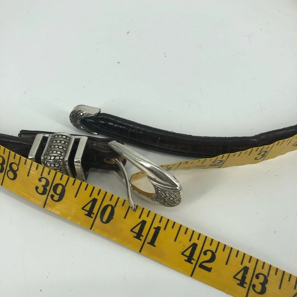 Brighton leather and silver thin belt. large 34 - Picture 4 of 4